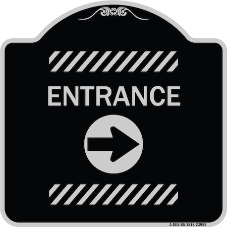Signmission Flex Post Entrance with Right Arrow Decal for Flex Paddle Aluminum Sign, 18" L, 18" H, BS-1818-23959 A-DES-BS-1818-23959